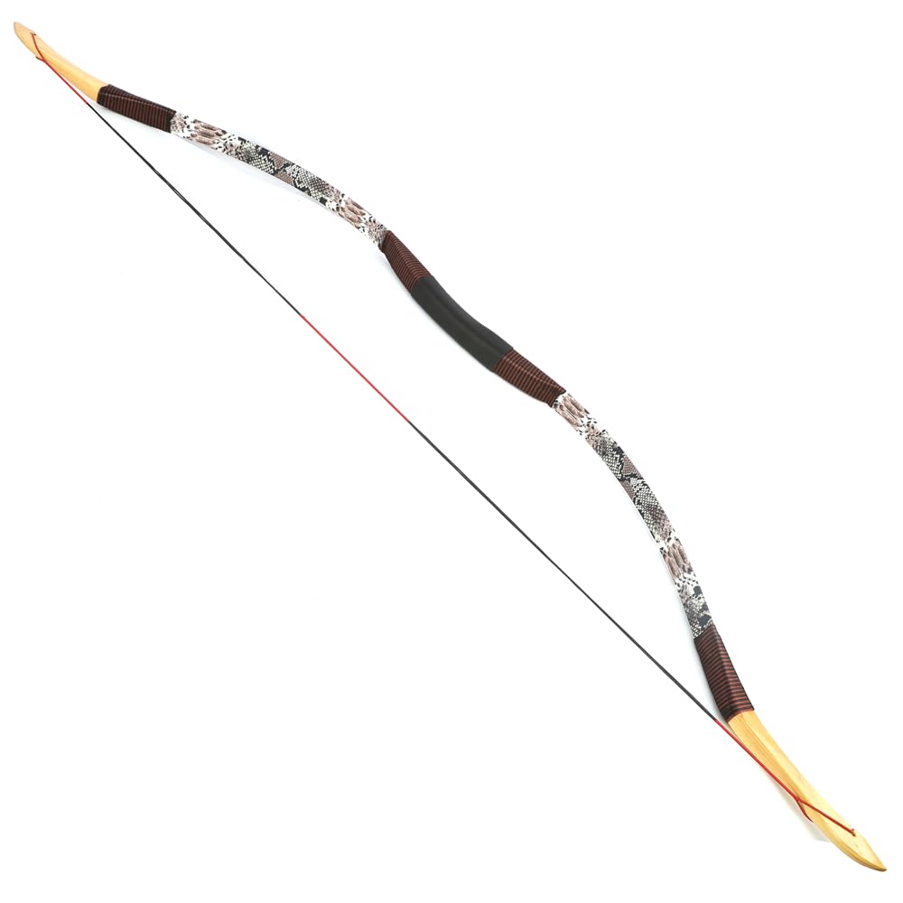 Tiro con L'Arco Tradizionale Arco Ricurvo e Frecce Set Longbow 20-50lbs Fatto a Mano Arco di Legno Mongolo Gomito da Caccia Arco per la Pratica di Caccia Adulti