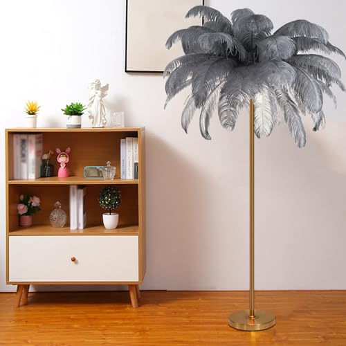Lampe à plumes d'autruche avec interrupteur à pied pour un coin lecture cocooning - 2