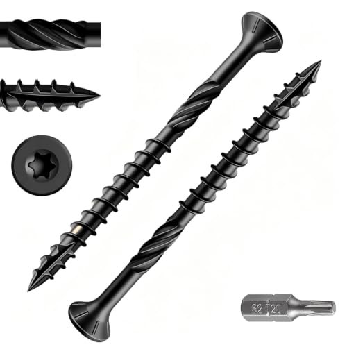 Wensilon #14 * 3" Black Deck Screws 728pcs 15lbs 6.3x75mm Lag Screws