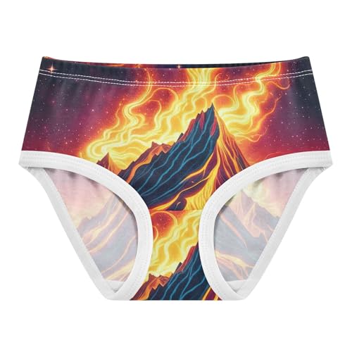 Fiery Mountain Girl Panties Cute Toddler Girls Underwear Cotton Personalized Kids Briefs Undies 2t