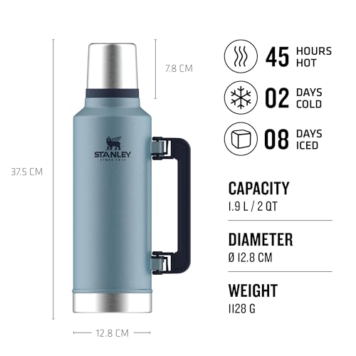 Stanley Classic Legendary Thermos 1.9L - Mantiene 45 Ore Caldo - 2 Giorni Freddo - Borraccia Termica - Senza BPA - Acciaio Inox - Termos - Hammertone Lake