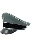 Militaryharbor WW2 German Waffen Elite Officer Gabardine Visor Cap -57