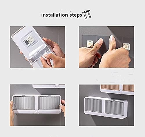 SILENCIO Creative Wall Soap Box with Lid Double Mesh Standing Soap Dryer Holder Flip Wall Mounted Double Soap Holder with Drain Tray Bathroom Drain Soap Dish - Plastic -Random Color (1) 4