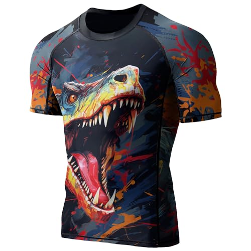 Desantiago Rash Guard Super Lightweight Fabric Compression Shirts Short Sleeve, BJJ Rash Guards for Men