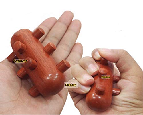 Cozinest SB-123 Reflexology Traditional Wooden Thai Massager Tools Full Body Foot Stick Hook Back Spa Face Gua Sha Therapy Trigger Point Massage Tool Relieve Shoulder Pain Wood  thumb #5