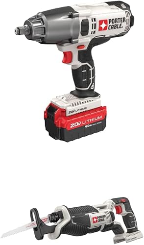 Miniatura 1 de PORTER-CABLE Llave de impacto de 20 V MAX, 12 pulgada con sierra recíproca de 20 V MAX*, solo herramienta (PCC740LA y PCC670B)