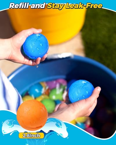Image of Tlitlimom 15PCS Reusable Water Balloons Quick Fill for Kids, Refillable Magnetic Water Balloons for Pool & Beach, Water Ball Toys for Summer Outdoor Games, Outside Activities