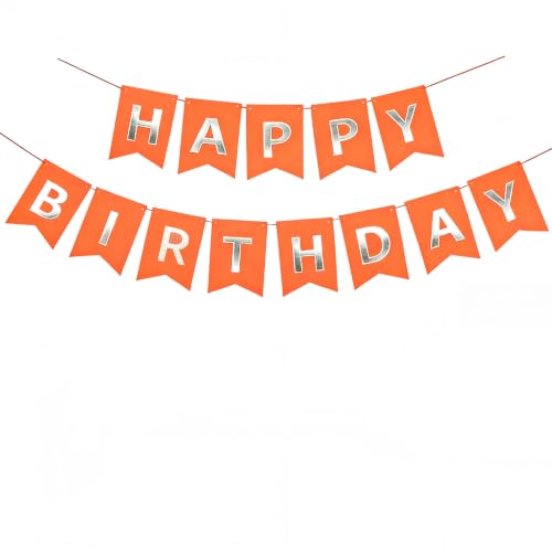 Image of Happy Birthday Banner Birthday Party Supplies (Orange)