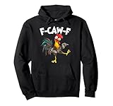 Funny F-Awk-F Chicken F-Caw-F Rooster Pun Retro Pullover Hoodie