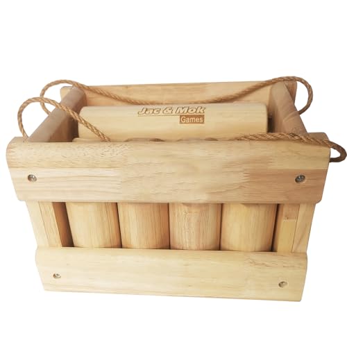 Number Kubb Toss Game Stick Wurfspiel aus Hartholz (mit Holzkiste, Klasse)
