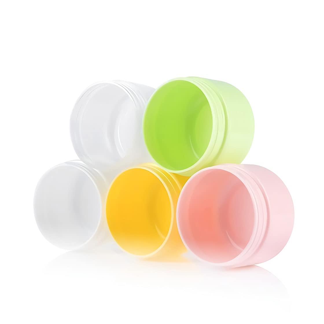 24 Pezzo 50 ml Barattoli in Plastica Bianco Contenitori Barattolo Vuoto Barattoli Piccoli con Coperchio Barattoli Cosmetico Contenitore per Prodotti di Cosmetica