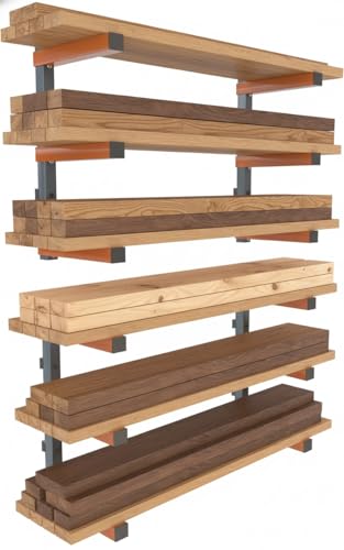 BORA Lumber Storage Rack for Garage Organization - Wall Mount Wood Rack