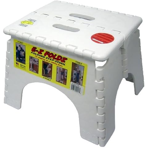 Folding Step Stool - #101-6 - 9 Inches High - 300 Pound Capacity - White Cover