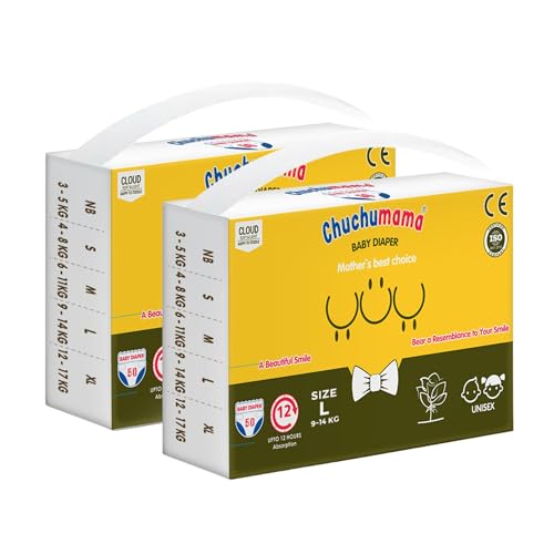 Image of Taped Style Baby Diaper, Large (L) Size, 9-14 kg, Combo Pack of 2, 50 count Per Pack, 100 count, with Bubble Bed Technology for comfort