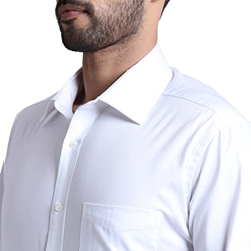 Image of Park Avenue Men's Pure Cotton Structure Pattern Luxus Fit Narrow Collar Full Sleeve Formal Shirt