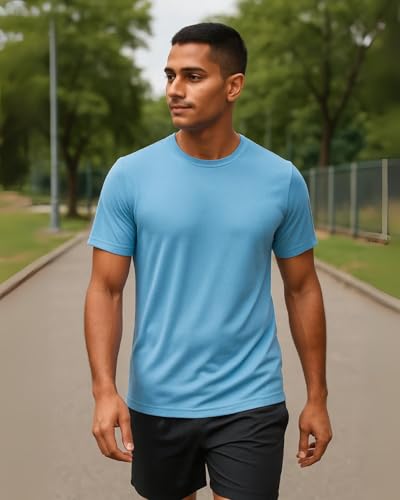 Image of Hangout Hub Men's Plain Tshirt | Solid |Dry Fit|| 100% Polyester 140 GSM |Regular Fit Tees |Teegar| Round Neck | Half Sleeves |Tshirts Pack of 1