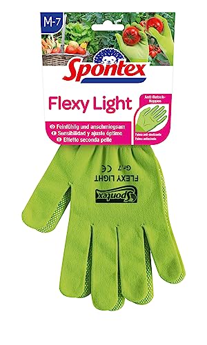 Spontex Flexy Light Paire de gants flexibles pour femme avec picots antidérapants en maille textile Taille M
