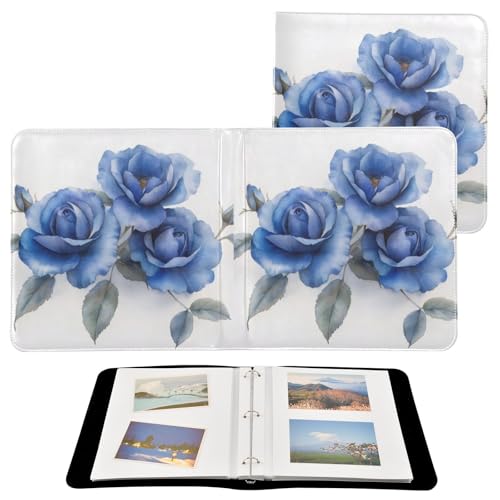 Álbum de Fotos DIY de Autoadhesivo FLildon Scrapbook Album Cuero PU Azul Rosa Acuarela para 40 Páginas 8x10 miniatura 2