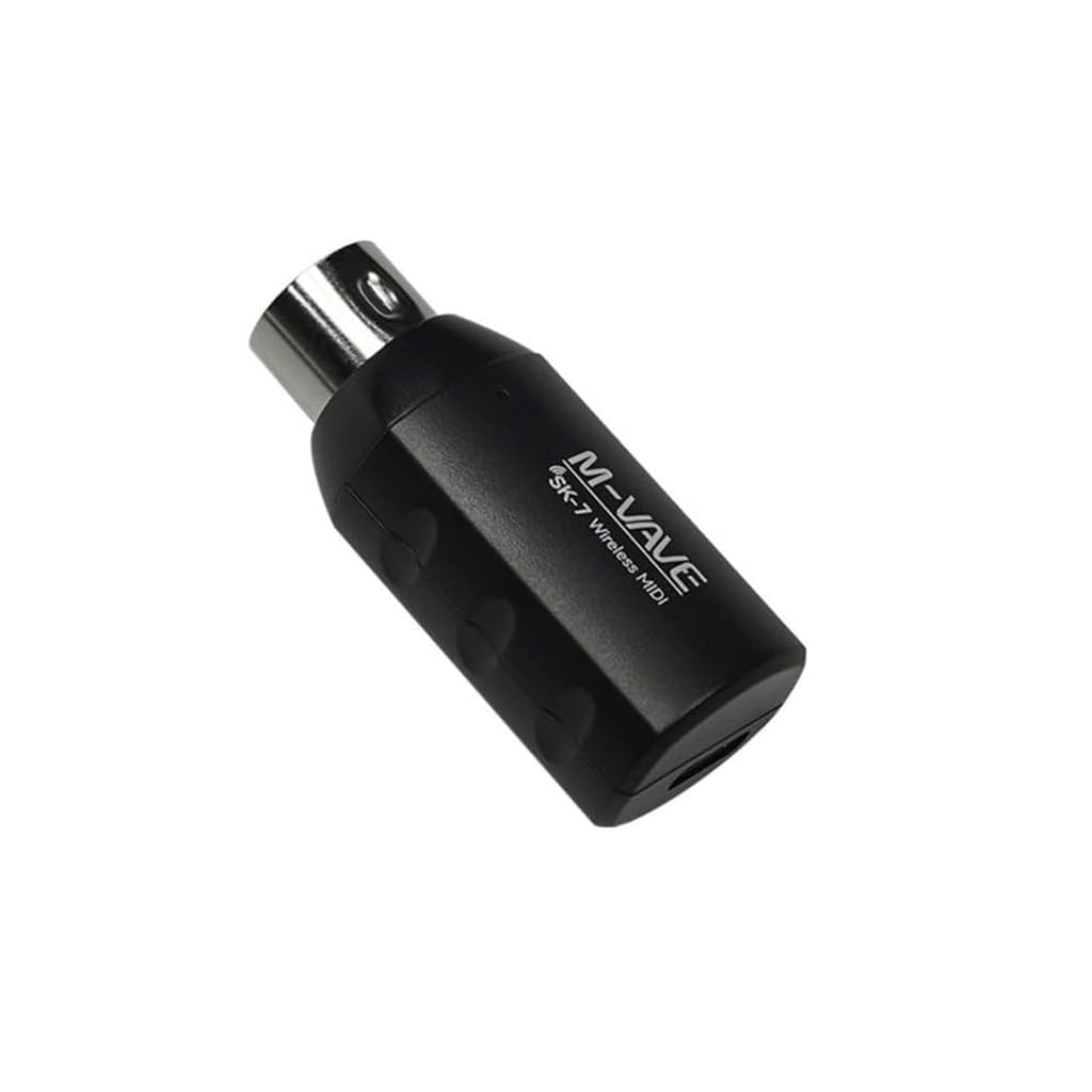 M-VAVE SK7 - Wireless MIDI Adapter, Bluetooth 5.0 DIN5 MIDI In/Out Interface for Keyboards, Synths, Controllers – Ultra-Low Latency, iOS/Android/Windows Compatible