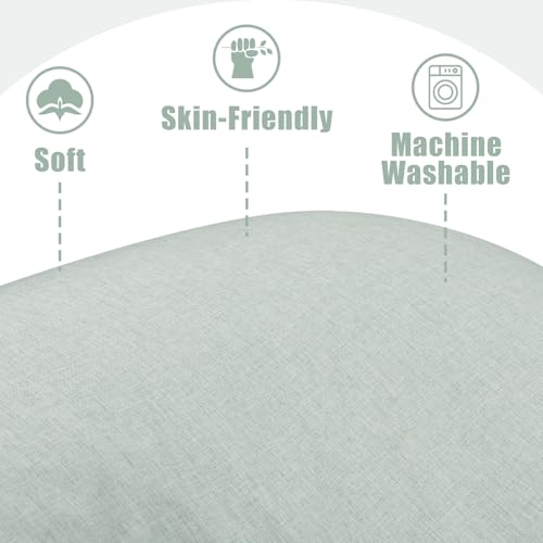 Image of TANOFAR Pregnancy Pillow Cover J Shaped(ONLY Pillowcase), Super Soft Pillowcase Replacement Cover for Maternity Pillow, with Large Sized Zipper, Fits 55 /58 Inch Pregnant Pillow, Green