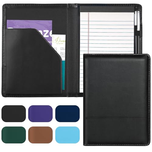 padfolioportfolio binder mini padfolio portfolio binder 5 x 8 legal writing pad a5 document organizer folder for men women black