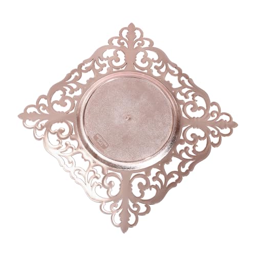 Platos cuadrados reutilizables rosa dorado 6 unidades miniatura 5