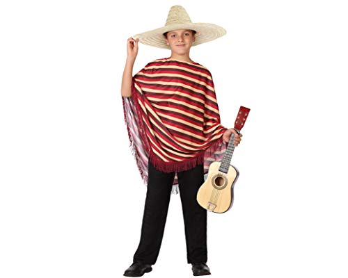 Atosa-60091 Atosa-60091-Disfraz Mejicano-Infantil NIño, Color rojo, 7 a 9 años (60091
