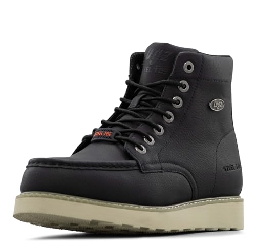 Lugz Monterey botte acier orteil homme noir/crème/gomme 8.5