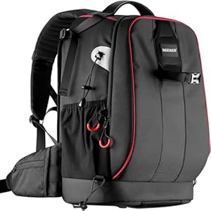 NEEWER Pro wasserdicht stoßfest Verstellbarer gepolsterter Kamera Rucksack Tasche mit Diebstahlschutz Zahlenschloss Kompatibel mit DJI Drone DSLR Stative Flash Objektiv und andere Zubehör