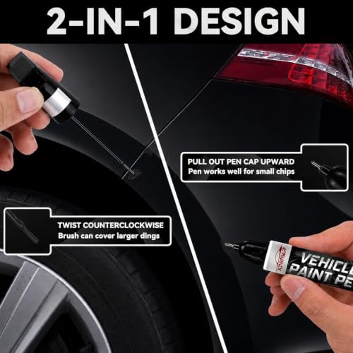 Image of Matte Black Rim Touch Up Paint, Efficient Wheel Paint Pen for Metal, Also Match Flat Black, Seamless Repair Car, Faucet and More, Color Accurate, Long Lasting Adhension, Quick Drying, Easy to Use (Dark Gun Gray)