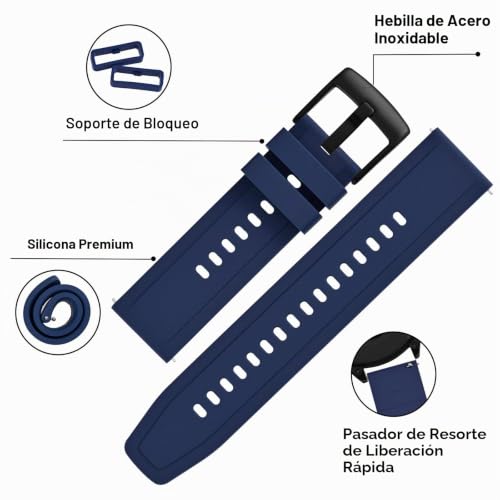 Correa de caucho BISONSTRAP premium de silicona flexible y duradera unisex 4