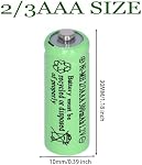 8 Boîtes Ni-MH 2/3AAA 1.2v 300 Mah Batteries rechargeables Bouton Top 3 A/2/3 AAA Batterie pour les lumières solaires, Outdoor Solar Garden Art Batterie légère (Ils ne sont pas AAA Piles de taille)