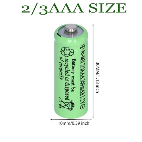 8 Pilas Recargables Ni-MH 2/3AAA 1.2v 300 mAh Botón Superior miniatura 2