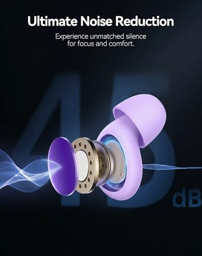 Image of 45dB Ear Plugs for Sleeping Noise Cancelling Ear Plugs for Noise Reduction & Snoring, Concerts, Earplugs for Sleep,Sider Sleepers Airplane, Silicone Earplugs Reusable Concert Ear Plug
