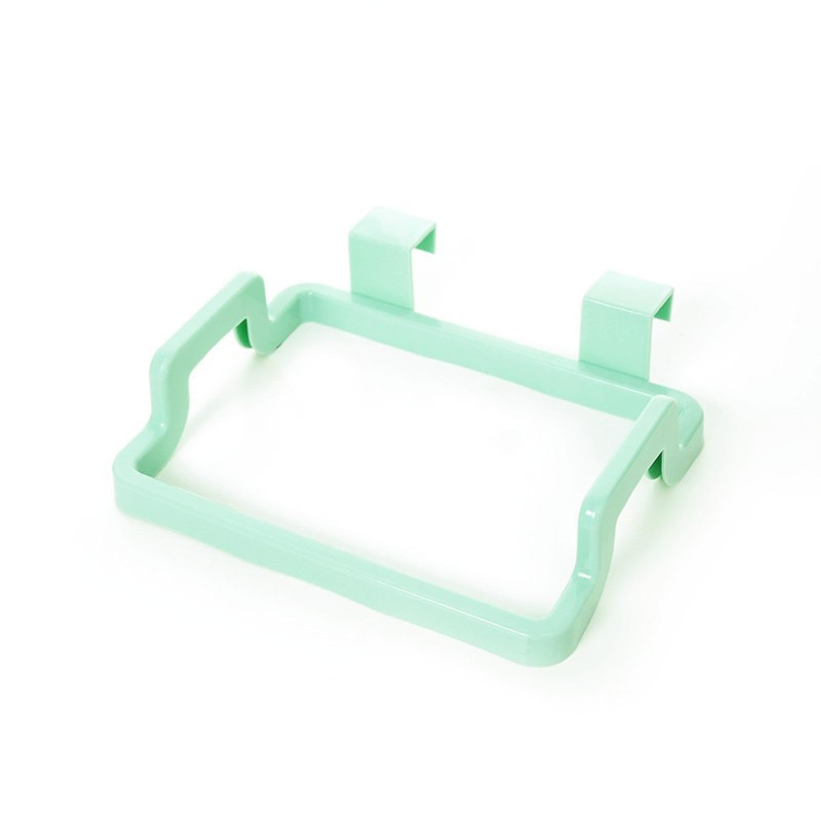 YuhomE Garbage Bag Holder, Kitchen Hanging Storage Rack Towel Hooks Garbage Bag Holder, Multiple Colors, Can be Used in Kitchen, Bathroom Green