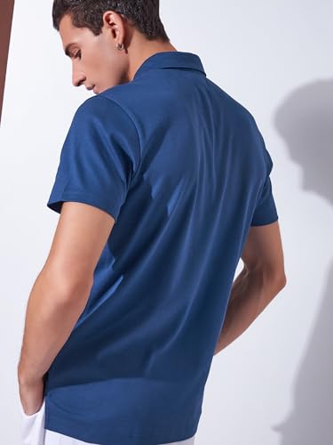 Image of Men's Solid Polo Collar Casual T-Shirt with Pocket | Cotton Polo Collar Half Sleeves Solid T-Shirt | Slim Fit Polos