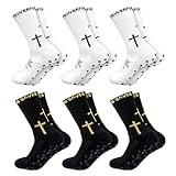6 Pair Grip Cross Sock, Unisex Sports Anti-Slip Grip Socks with Rubber Dots for Yoga for Soccer Gift for Sport Football Basketball Tennis Gym