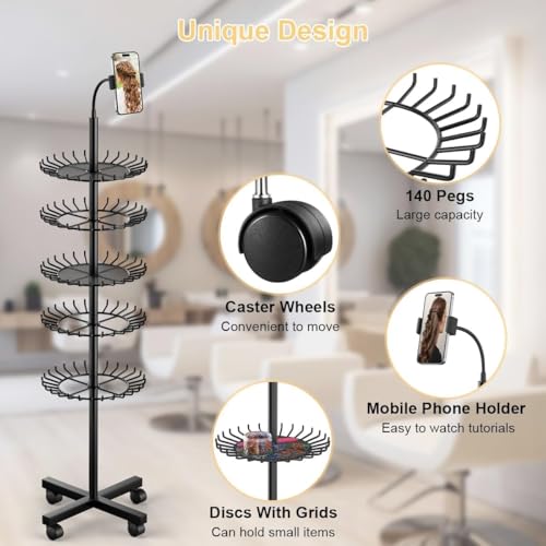 Support pour extensions de cheveux 140 pinces en matériel durable - 5