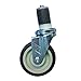 Expanding Stem Caster for 1-5/8" Tubing - Dark Blue Poly - No Brake - 5" Wheel