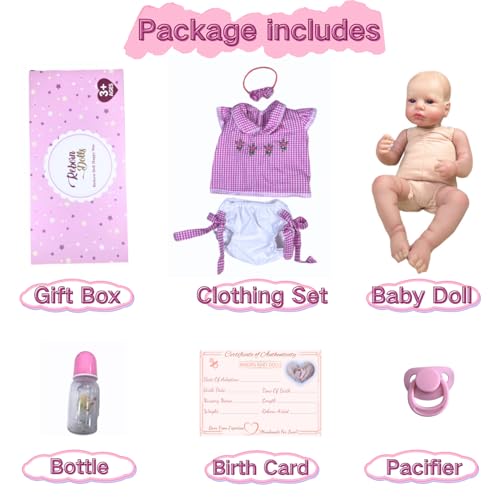 Muñeca Reborn Lifelike 20 Pulgadas Cuerpo Suave y Ojos Azules miniatura 6