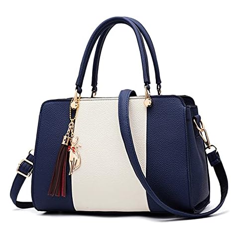 FANDARE Elegant Handbags with Pendant Women Purse Shoulder Top Handle Bags Waterproof for Commute Shopping Travel Office Crossbody Bag Blue Cover