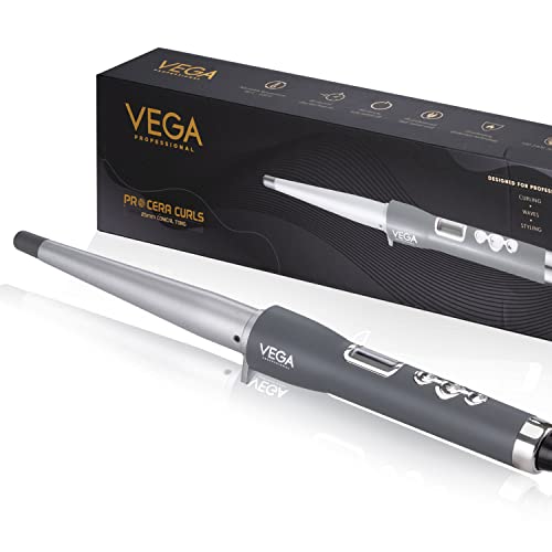 VEGA PROFESSIONAL Pro Cera Curls 19-25mm Conical Hair Curler for ...