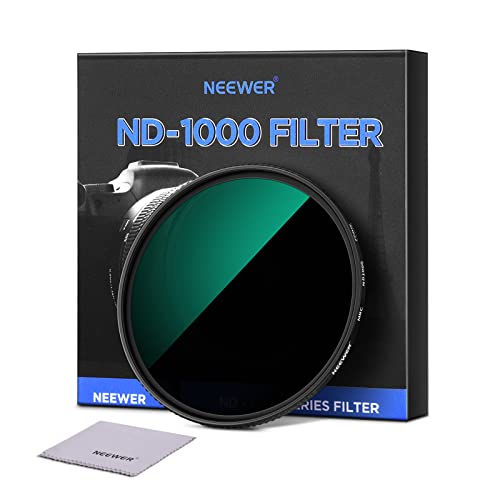 Neewer 77Mm Nd1000 Nd Lens Filter, Neutral Density Lens Filter With 10-Stop Optical Glass And Super Slim Black Matte Frame For Camera Lens #TOP23