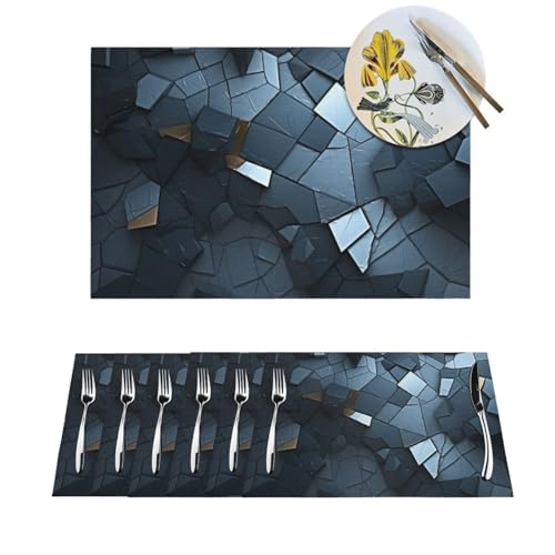 Sets de table haut de gamme gris mosaïque PVC protecteurs design - 2