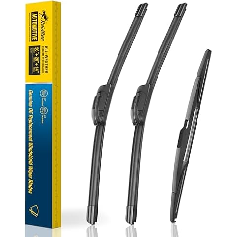 Raidbee® 3 Wipers 26"/20"/14" Replacement For Ford Edge 2016-2007/Lincoln MKX 2019-2003 (Set of 3), 20 Inch+20 Inch Windshield Wiper Blades with 14 Inch Rear Wiper Blade-Original Factory Quality Cover