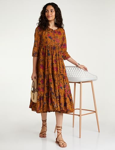 Image of Biba Women Printed Mix and Match Below The Knee Dress