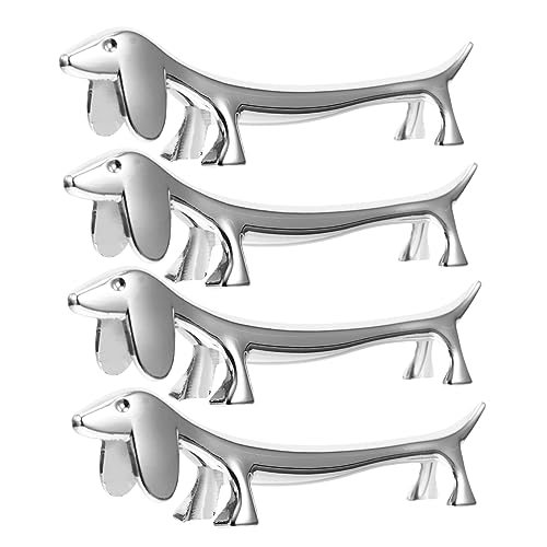 MOLUCKFU 4pcs Chopstick Rest Cute Cutlery Rest Animal Chopsticks Rest Chopstick Spoons Holder Chopsticks Rest Holder Fork Rest Animal Chopstick Rack Spoon Rest Alloy Tableware Rack Silver