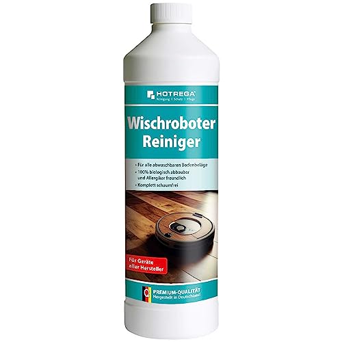 HOTREGA Wischroboter Reinigungsmittel Konzentrat 1 L – Bodenreiniger schaumlos, tensidfrei, für alle Saug- und Wischroboter