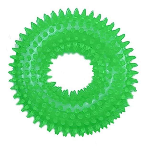 W9 Pet Products Durable Spiky Squeaky Chew Ring Toy- Non-Toxic Soft Natural TPR Rubber Toy for Small Puppy (Green) (B0BDGKQ435) Amazon Price History, Amazon Price Tracker