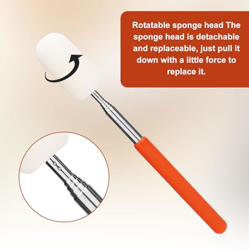 Image of 2pcs Telescoping Sponge Stick for Pottery, Retractable Ceramic Mud Tools Clay Sponge on a Stick with Handle for Cleanup Excess Water from Tall or Narrow Pottery(Middle,Extend up to 27.95in)